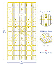 Load image into Gallery viewer, Shiny Merry 6 x 12 inch Non Slip Acrylic Quilting Ruler for Patchwork, Sewing Yellow and Black Template Lines