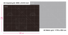 Load image into Gallery viewer, Shiny Merry - A0 120x90cm (48"x36") DIY Craft PVC Inch & Metric Self Healing Cutting Mat-Black/Gray