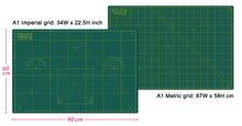 Load image into Gallery viewer, Shiny Merry - A1 90x60cm (36"x24") DIY Craft PVC Inch & Metric Self Healing Cutting Mat-Green/Green
