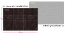 Load image into Gallery viewer, Shiny Merry - A1 90x60cm (36"x24") DIY Craft PVC Inch & Metric Self Healing Cutting Mat-Black/Gray