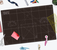 Load image into Gallery viewer, Shiny Merry - A1 90x60cm (36"x24") DIY Craft PVC Inch & Metric Self Healing Cutting Mat-Black/Gray