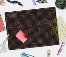 Load image into Gallery viewer, Shiny Merry - A2 60x45cm (24"x18") DIY Craft PVC Inch & Metric Self Healing Cutting Mat-Black/Gray