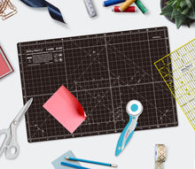 Load image into Gallery viewer, Shiny Merry - A3 45x30cm (18"x12") DIY Craft PVC Inch & Metric Self Healing Cutting Mat-Black / Gray