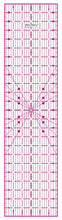 Load image into Gallery viewer, Shiny Merry 6 x 24 inch Transparent Non-Slip Acrylic Quilting Ruler for Precision Cutting, Crafts with Pink and Black Grid
