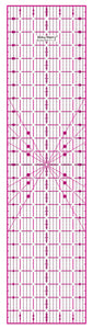 Shiny Merry 6 x 24 inch Transparent Non-Slip Acrylic Quilting Ruler for Precision Cutting, Crafts with Pink and Black Grid