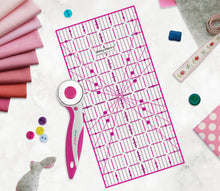 Load image into Gallery viewer, Shiny Merry 6 x 12 inch Non Slip Acrylic Quilting Ruler for Patchwork, Sewing with Pink and Black Grid
