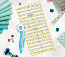 Load image into Gallery viewer, Shiny Merry 6 x 12 inch Non Slip Acrylic Quilting Ruler for Patchwork, Sewing with Pink and Black Grid
