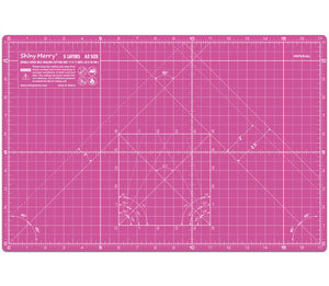 Shiny Merry - A3 45x30cm (18"x12") DIY Craft PVC Inch & Metric Self Healing Cutting Mat-Pink / Purple