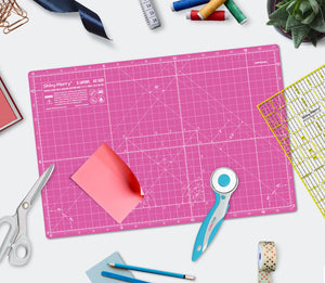 Shiny Merry - A3 45x30cm (18"x12") DIY Craft PVC Inch & Metric Self Healing Cutting Mat-Pink / Purple